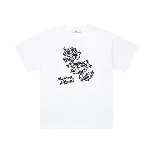 Maison Kitsune 3d Embroidered Round Neck Short Sleeves - Picture 1 of 6